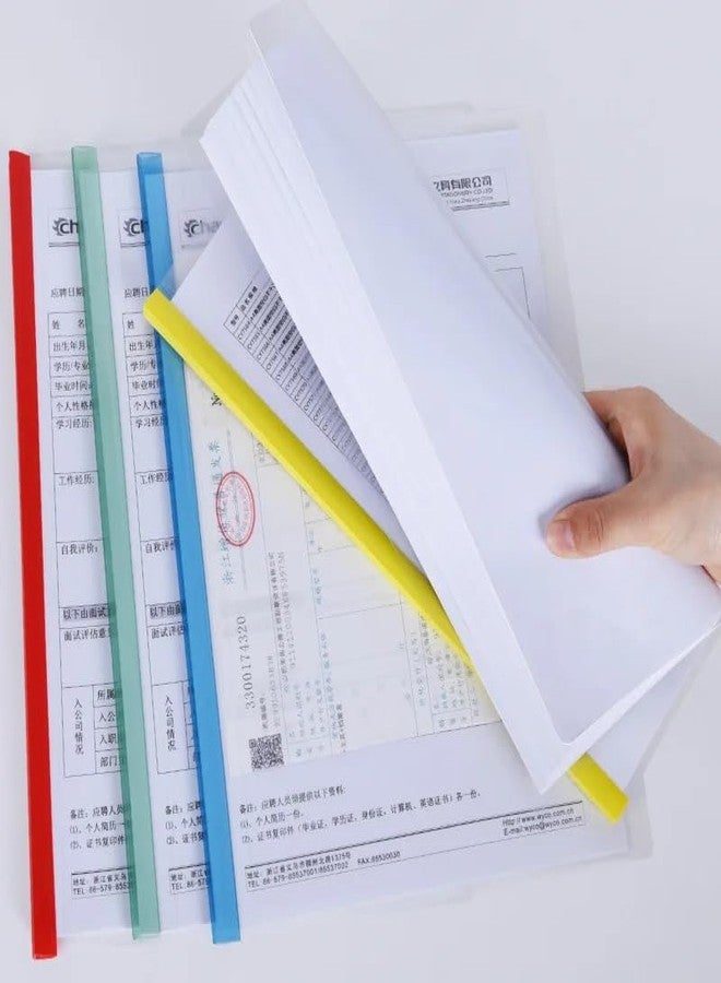 إيه إن جي مجلد ملفات ANG البلاستيكي ذو الشريط المنزلق للمستندات، سعة 30 ورقة، مجلدات ملفات شفافة لعرض السيرة الذاتية، منظم ملفات لملف ورق بحجم A4 (شفاف، 10) - Image 5