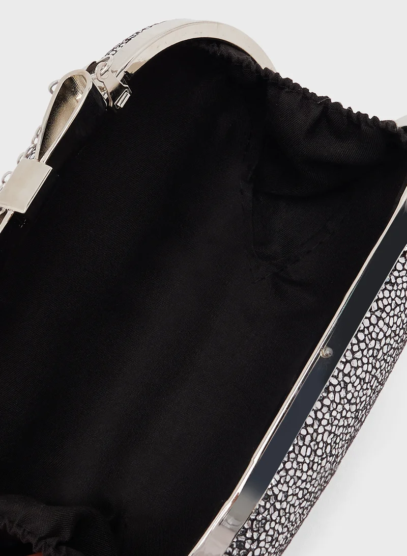 Ella Limited Edition Rhinestone Embellished Metallic Clutch