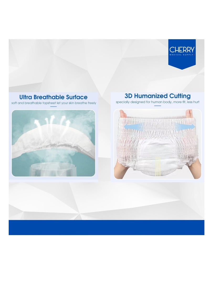 يوني جوي 20 قطعة من حفاضات الكبار القابلة للسحب على شكل بنطلون كبير - مقاس كبير جدًا (مقاس الخصر 80 سم - 130 سم) بالإضافة إلى 20 قطعة من الوسادات الداخلية التي تستخدم لمرة واحدة مقاس 60 سم × 90 سم ذات قدرة امتصاص وحماية من التسرب للجنسين - Image 5