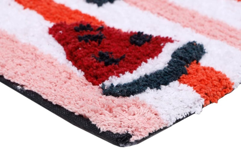 AAZEEM حصيرة حمام لمدخل الحمام حصيرة باب ناعمة / فندق منزلي بساط شرفة | حصيرة مدخل، حصيرة مضادة للانزلاق للحمام | بساط أرضي منزلي قطن بتصميم تجريدي 40 × 60 سم (ماروني، مستطيل) - Image 4