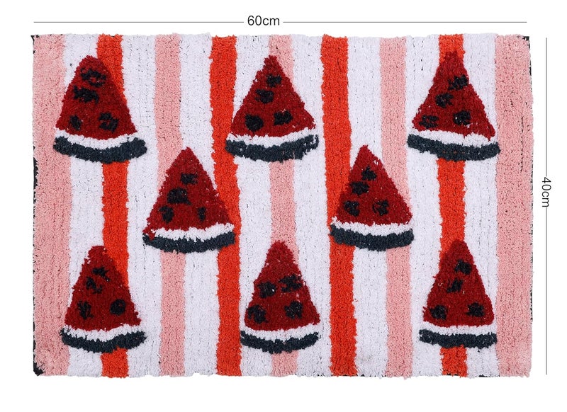 AAZEEM حصيرة حمام لمدخل الحمام حصيرة باب ناعمة / فندق منزلي بساط شرفة | حصيرة مدخل، حصيرة مضادة للانزلاق للحمام | بساط أرضي منزلي قطن بتصميم تجريدي 40 × 60 سم (ماروني، مستطيل) - Image 2