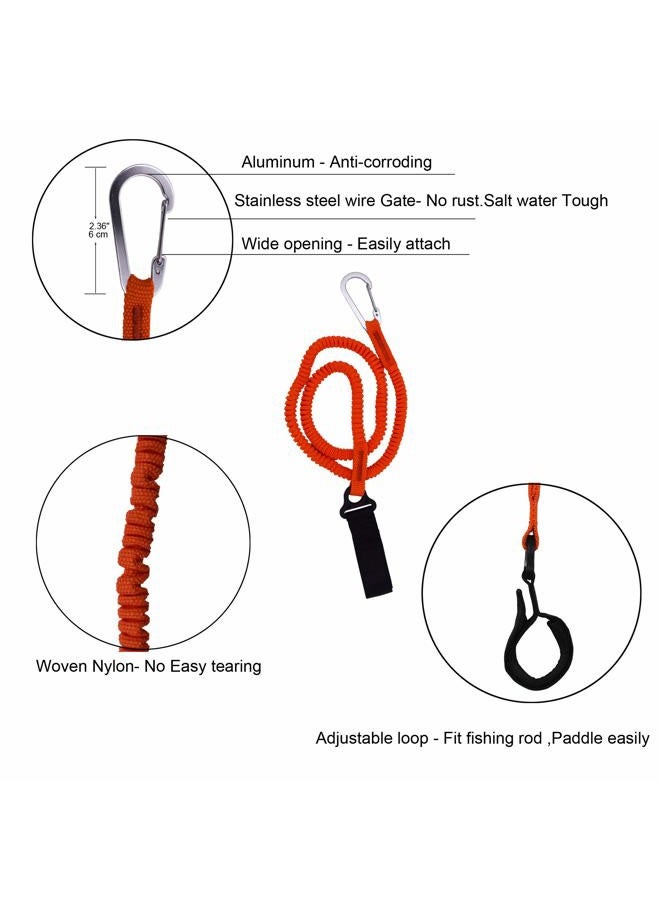 YYST Orange Paddle Leash Paddle Holder Tool Lanyard - No Paddle (Orange X 4 Pack) - Image 4