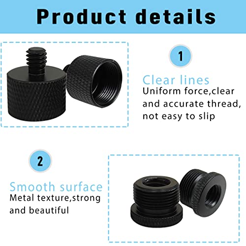 ZTEOFO 4 Pieces Mic Screw Adapter, 5/8 Female to 3/8 Male and 3/8 Female to 5/8 Male, 5/8 Female to 1/4 Male and 1/4 Female to 5/8 Male, Mic Thread Adapter, Microphone Adapter - Image 4