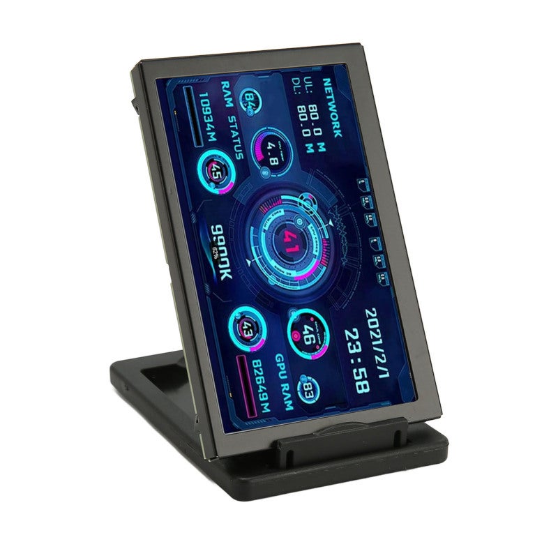 شاشة IPS USB صغيرة لمراقبة درجة حرارة الكمبيوتر - شاشة عرض 800x480 لدرجة حرارة وحدة المعالجة المركزية ووحدة معالجة الرسومات والذاكرة لمراقبة أجهزة الكمبيوتر - Image 2