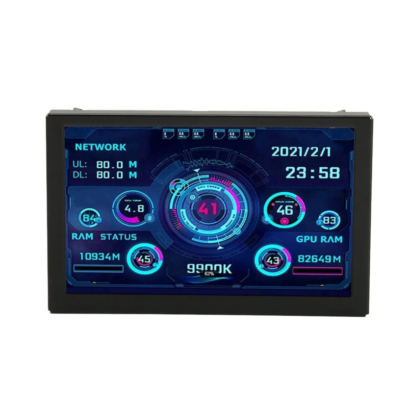 شاشة IPS USB صغيرة لمراقبة درجة حرارة الكمبيوتر - شاشة عرض 800x480 لدرجة حرارة وحدة المعالجة المركزية ووحدة معالجة الرسومات والذاكرة لمراقبة أجهزة الكمبيوتر - Image 4