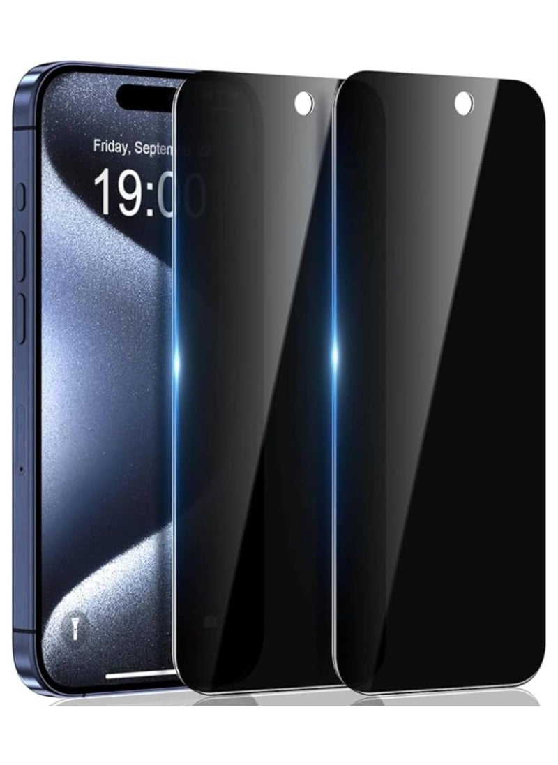 vesus Privacy Screen Protector Compatible with iPhone 15 Pro Max/15 Plus 6.7", Full Coverage Anti-Spy Tempered Glass Film 9H Upgrade Edge Protection Easy Installation BubbleFree for iPhone 15 Pro Max - Image 1
