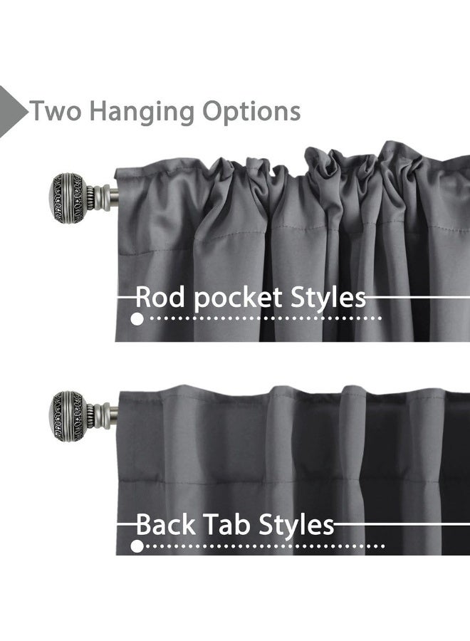 H.VERSAILTEX HVERSAILTEX Blackout Curtains Thermal Insulated Window Treatment Panels Room Darkening Blackout Drapes for Living Room Back TabRod Pocket Bedroom Draperies 52 x 84 Inch Bluish Gray 2 Panels - Image 2