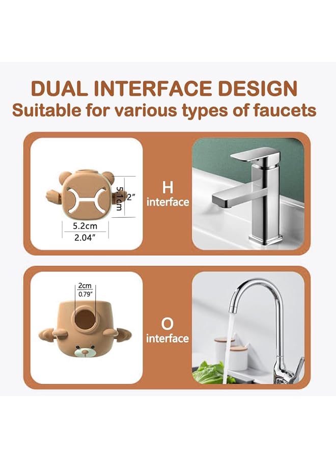 Paporich Faucet Extender For Sink Easy Use Sink Faucet Extenders With Temperature Sensitive For Toddlers Kids Hand Washing Faucet Extension For Bathroom Sink Kitchen Brown.  - Image 2