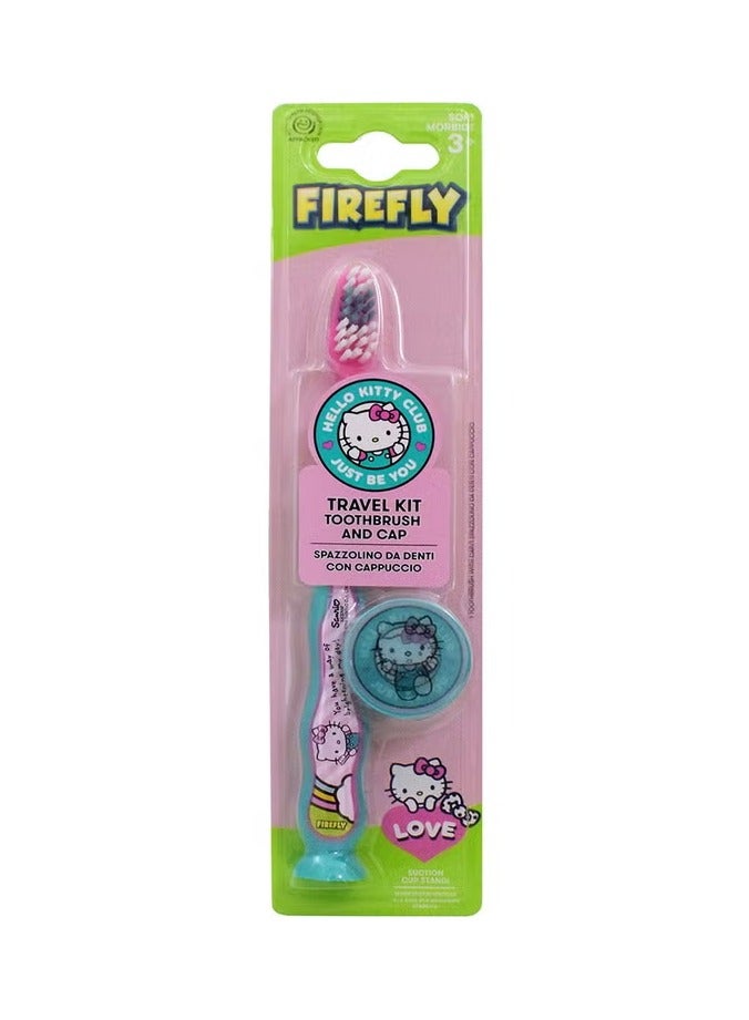 Firefly Hello Kitty Travel Kit Toothbrush With Cap For 3+ Year Kids, Pack of 1's