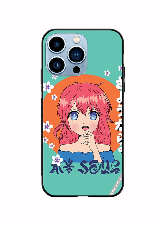 VR CREATIVE Protective Case Cover For Apple iPhone 13 Pro Japanese Gril Text Means Good Bye Design Multicolour - Image 1