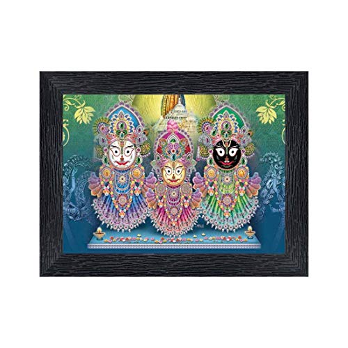 PnF Sri Jagannath Puri Religious Wood Photo Frames with Acrylic Sheet (Glass) for Worship/Pooja(photoframe,Multicolour,8x6inch)-m-95 ,Wall Mount - Image 1