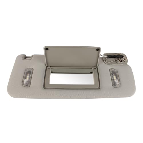 PEVAST Right Passenger Side Sun Visor with LED Lights Compatible with 2014-2019 GMC Sierra/Sierra Denali 1500 2500 3500 2014-2019 Chevrolet Silverado 1500 2500 3500 Sunvisor Replace 23459643(Gray) - Image 1