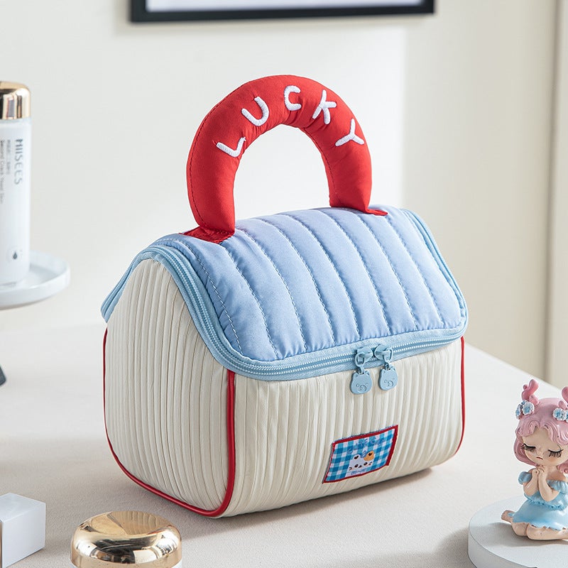 Cute House-Shaped Cosmetic Bag Travel Toiletry Organizer Portable Storage  Pouch