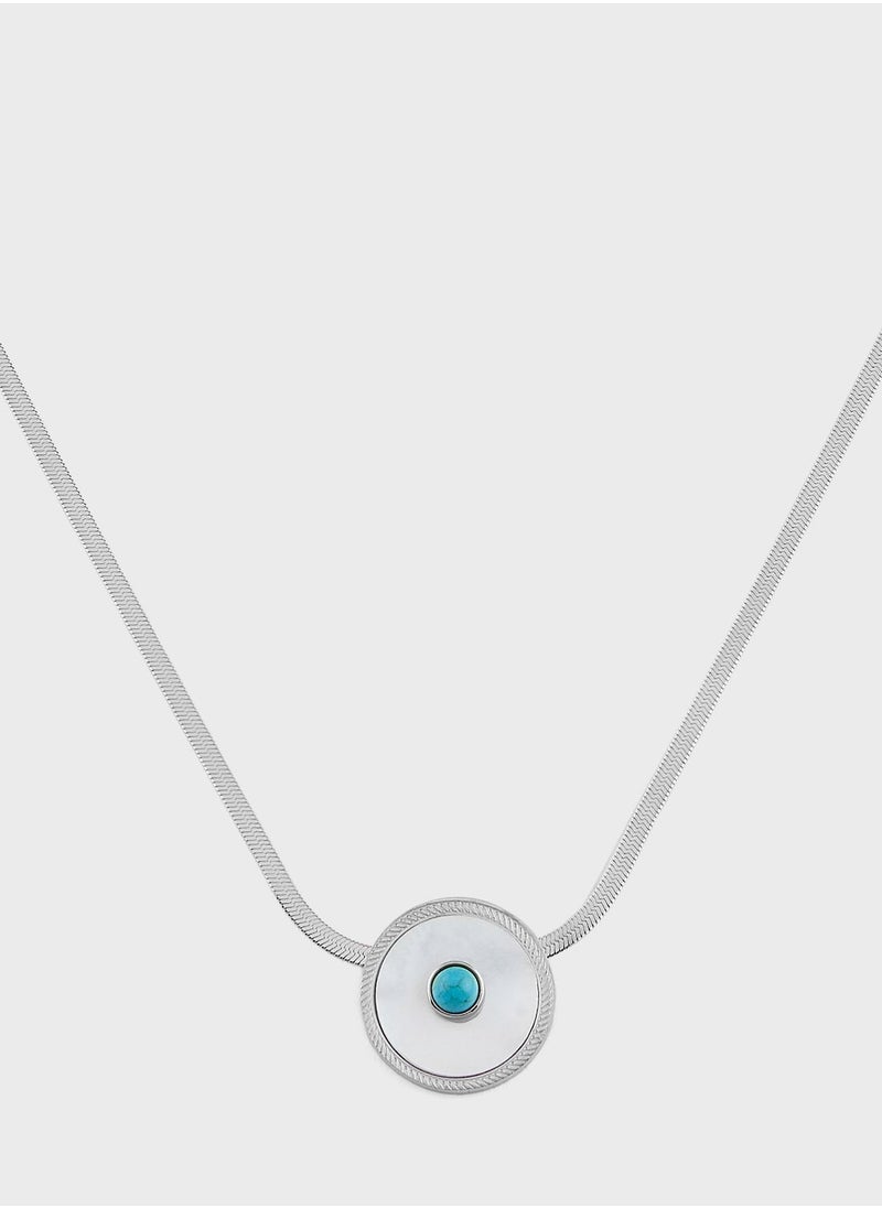 Lady Mauve ORA EYE CIRCLE EYE PENDANT SNAKE CHAIN NECKLACE  - Image 2