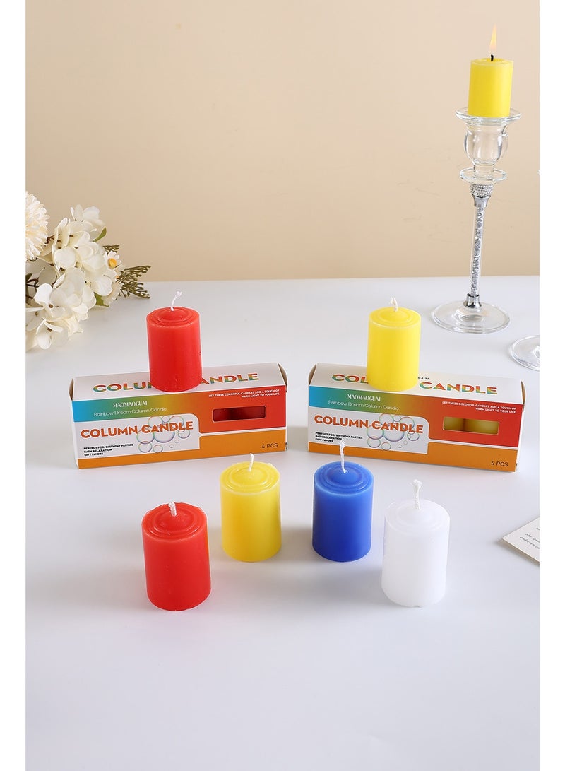 4 Pack White Pillar Candles, 1.5x2 Inch, Long-Lasting, Dripless and Smokeless Unscented Candles, Ideal for Home Décor, Parties Weddings and Relaxation - Image 4