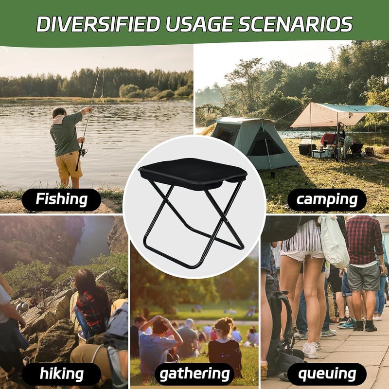 Portable Folding Chair Collapsible Stool Lightweight Compact Seat Strong Metal Frame Easy Carry Design For Fishing Camping Hiking Outdoor Haj Travel Waiting youth and elderly Use - Image 5