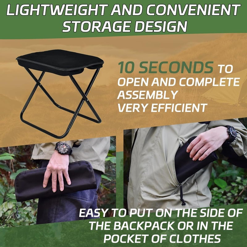 Portable Folding Chair Collapsible Stool Lightweight Compact Seat Strong Metal Frame Easy Carry Design For Fishing Camping Hiking Outdoor Haj Travel Waiting youth and elderly Use - Image 3