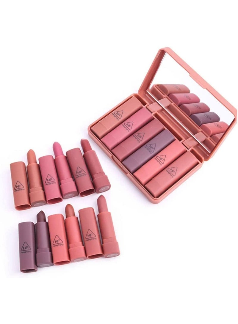 مجموعة أحمر شفاه 6 قطع بحجم مناسب للسفر بلون اليقطين الفاخر - Image 4