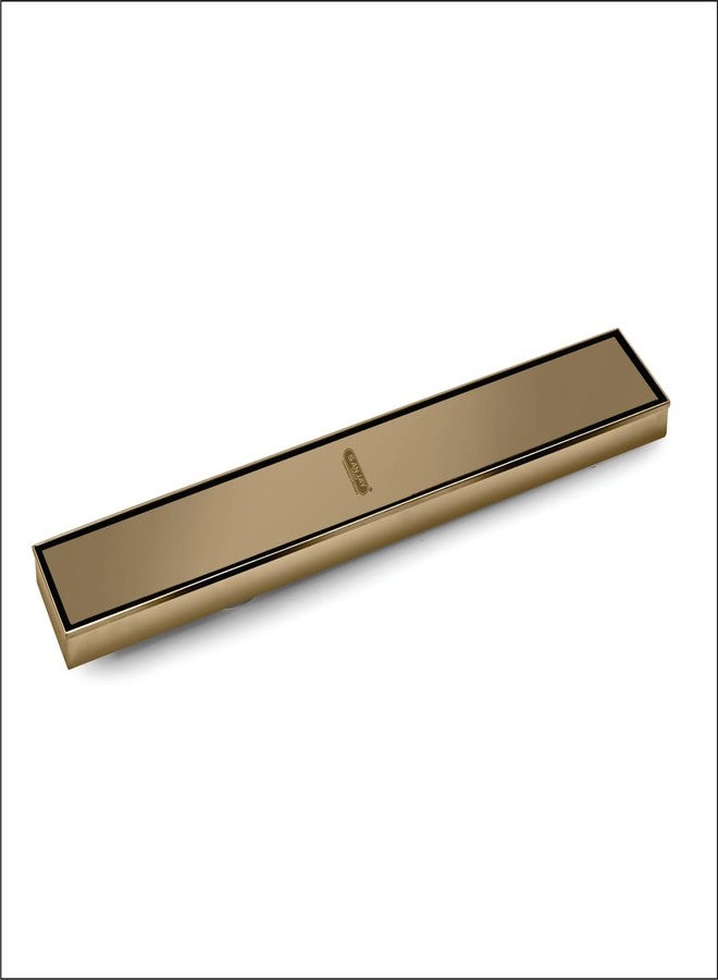 SANJAY CHILLY Colour Collection Marble Drainer Shower Channel 21MM Tile Insert Floor Drain Strainer with Cockroach Trap for Bathroom GRATINGS SS 304 Grade (Center Hole - Brushed Bronze 24x4 INCH) - Image 2