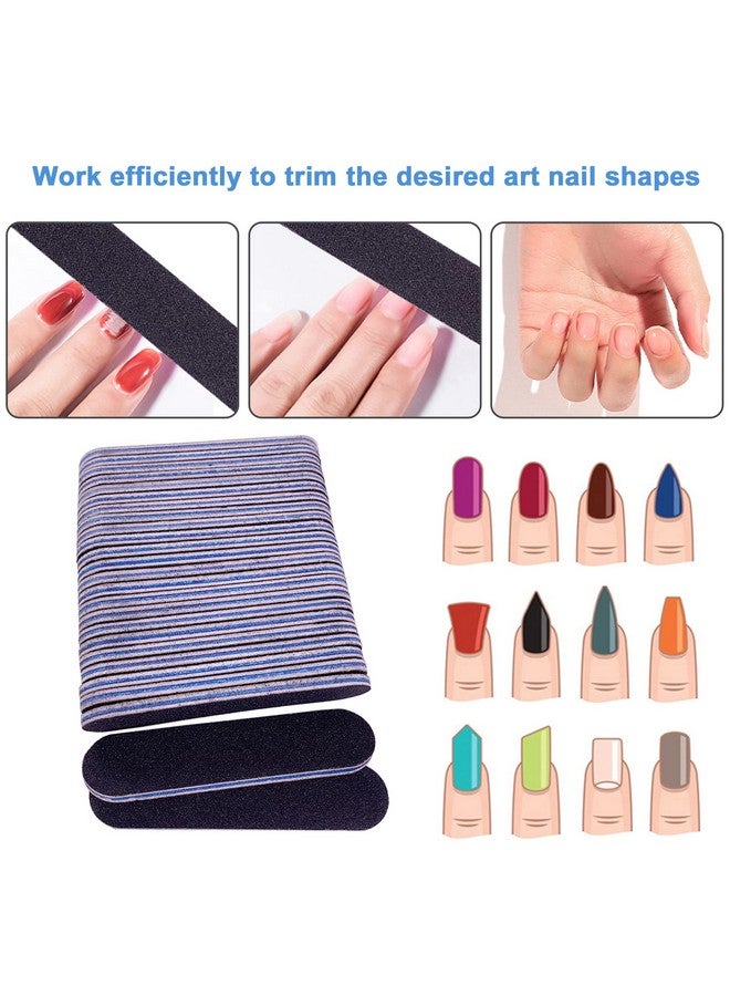 GigaGround Small Nail Files Bulk (50 Pcs), 3.6 Inches Emery Board Nail File For Acrylic And Natural Nails, 100/180 Grit Double Sided Fingernail Filer Pack Mini Professional Filers Manicure Pedicure Set - Image 2