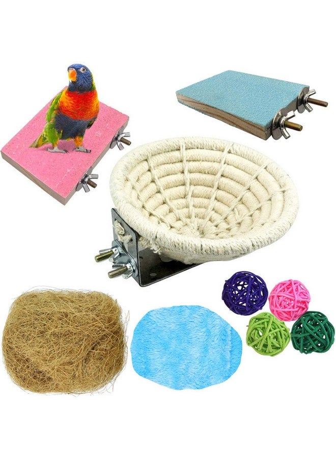 Hamiledyi Handmade Cotton Rope Nest Parakeet Bed Breeding Nest Small Parrot Cage Hatching Nesting for Cockatiel Canary Lovebird Finch and Other Small Birds - Image 1