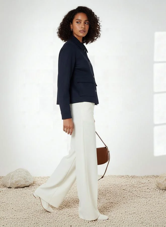 Splash FAV Regular Polyester Blend Shacket with Pockets