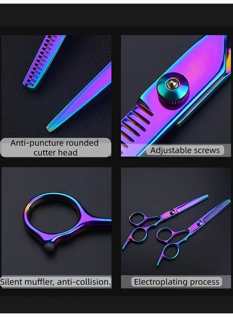 Loucky Hair Cutting Scissors Set, 11-Piece Professional Barber Shears Kit with Comb, Cape, Straight & Thinning Shears for Men Women Kids pets, Home Salon Use - Image 4