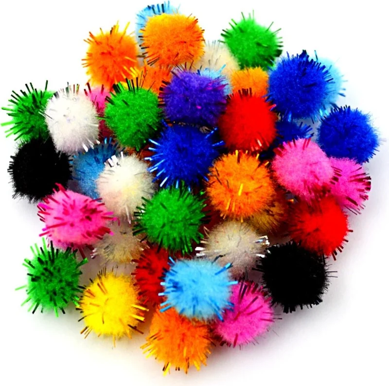 BUBU 10 20 30 mm Mixed Glitter Pompom 80's HS0026