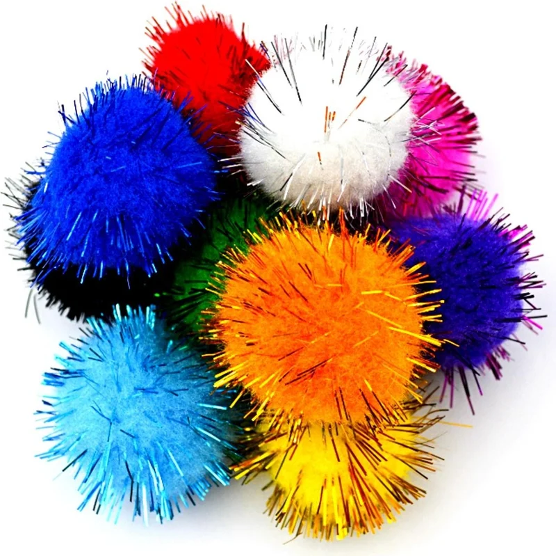 BUBU 10 20 30 mm Mixed Glitter Pompom 80's HS0026