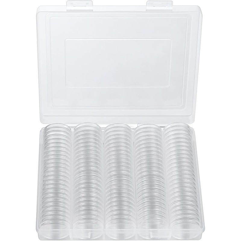 240 PCS 30mm Plastic Coin Capsule Holder, 5 Sizes Protect Gasket Coin Case for Collectors, Round Coin Collecting Supplies with Storage Box - Image 3