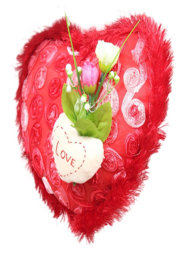 Tickles Beautiful Hanging Heart with Roses Soft Stuffed Plush Cushion for Boys & Girls Love Specail Valentine Gift (Color: Red Size: 25 cm) - Image 2