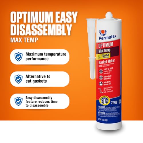 Permatex Optimum Red High Temperature Gasket Maker 13 oz - Image 2