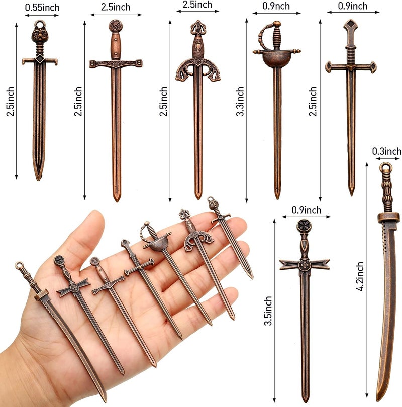 comfrt 21 Pieces Antique Swords Knife Bookmark Charms Swords Knife Pendants Knife Charms for Bookmarks DIY Necklace Bracelace Jewelry Making - Image 2