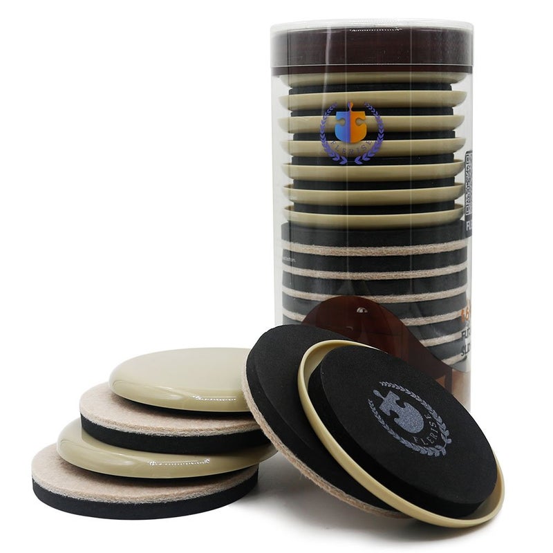 FLERISE Round Furniture Moving Kit 16 Piece for Carpeted and Hard Floor Surfaces Felt Pads Suitable for All The Furniture Sliders