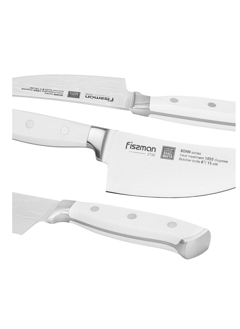 Fissman - 6'' Butcher Knife Bonn Series, with Sharp Blade and Sturdy Non Slip Handle, Minimalist Design, Stainless Steel, Suitable for Home Restaurant - Image 1