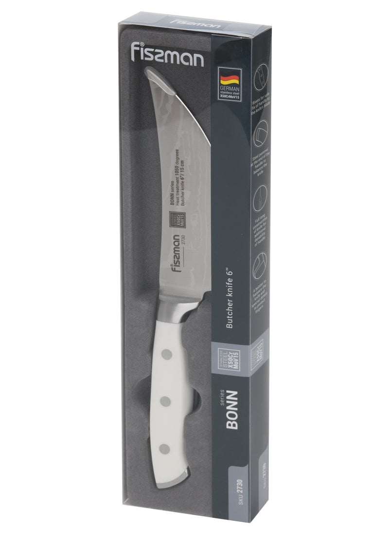 Fissman - 6'' Butcher Knife Bonn Series, with Sharp Blade and Sturdy Non Slip Handle, Minimalist Design, Stainless Steel, Suitable for Home Restaurant - Image 1