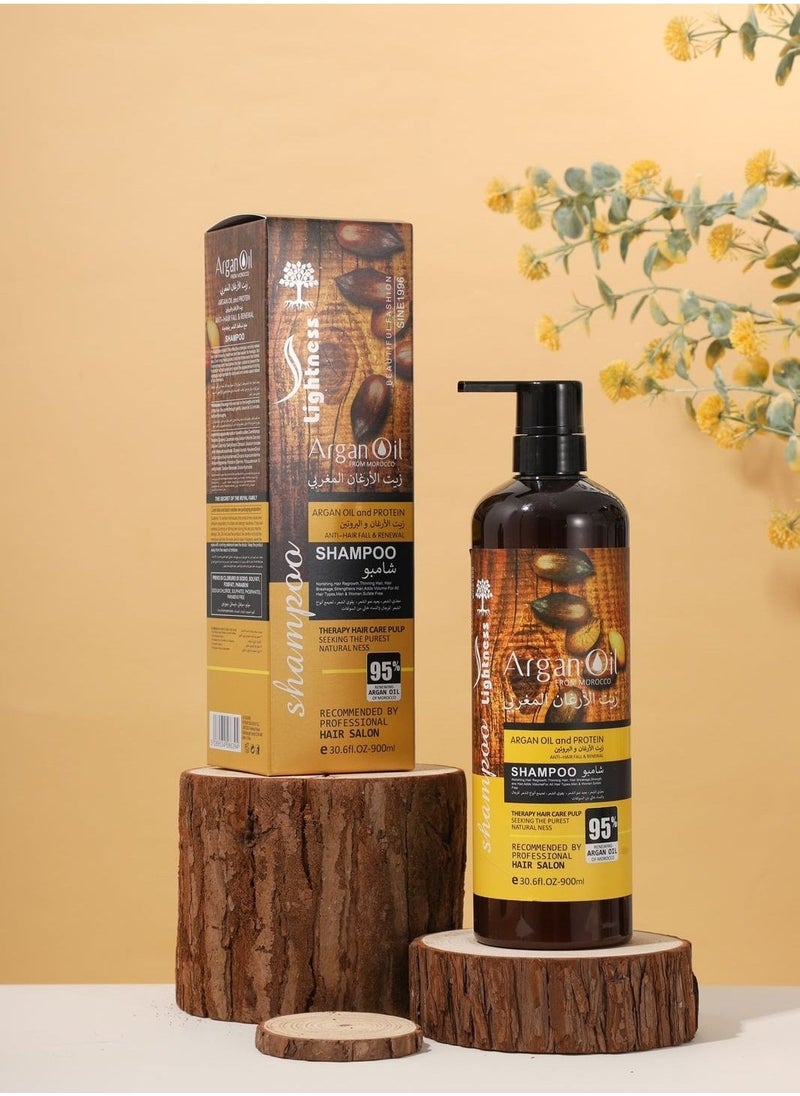 Lightness Argan Oil and Conditioner Set Protein 900ml, Conditioner 900ml and Argan Oil 100ml to prevent hair loss and renew it  - Image 3