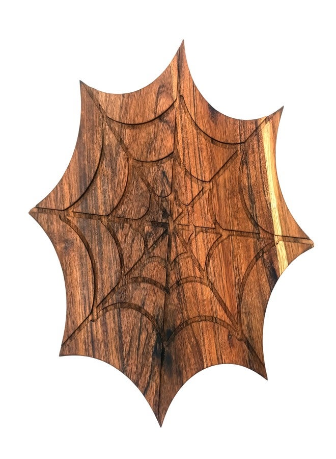 Affinity Decor Halloween Spider Net Shaped Wood Cutting Board for kitchen Decoration, Gothic Cutting Boards, Charcuterie Wooden Boards, Serving Platter - Image 2