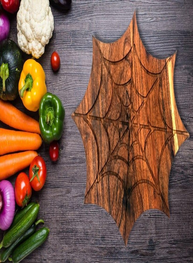 Affinity Decor Halloween Spider Net Shaped Wood Cutting Board for kitchen Decoration, Gothic Cutting Boards, Charcuterie Wooden Boards, Serving Platter - Image 3