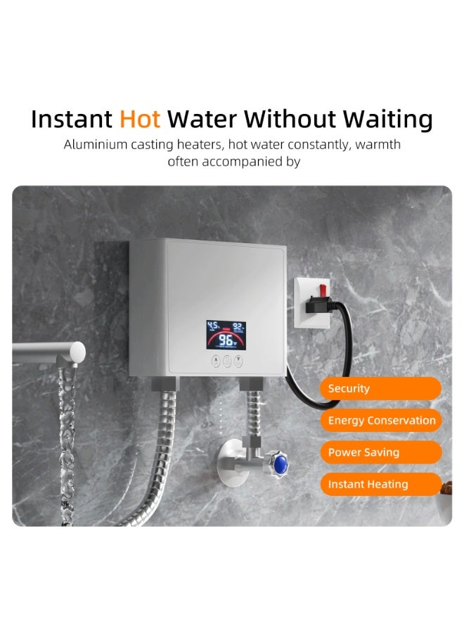 Mini Electric Tankless Water Heater 5500W 220V Constant Temperature Instant Hot Water Heater with Remote Control Digital Display On Demand Hot Water Heater - Image 3