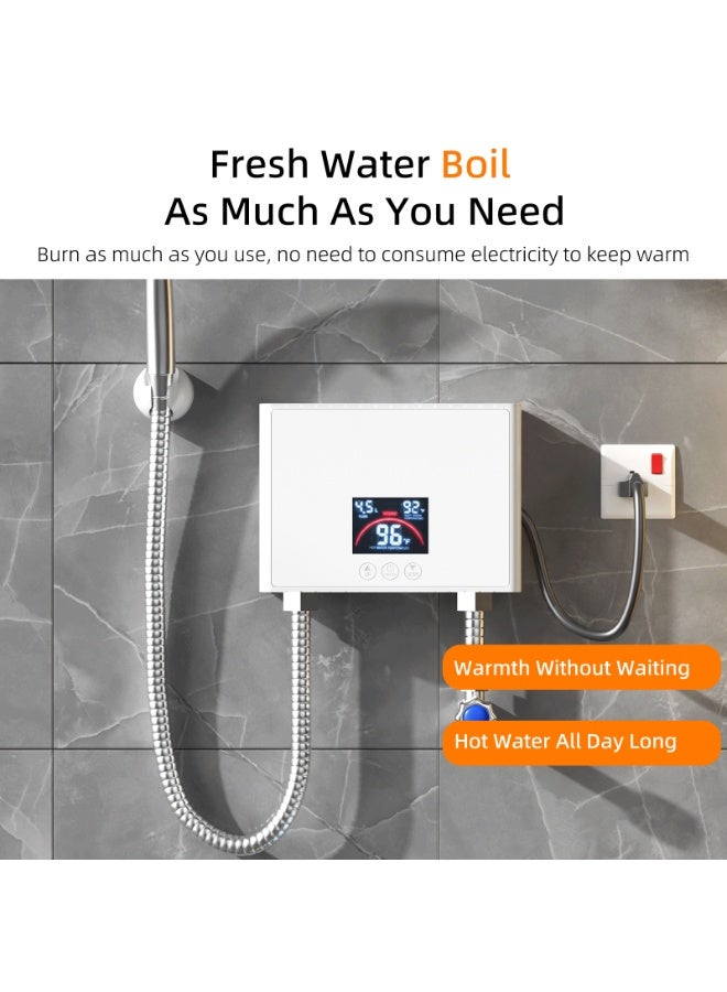 Mini Electric Tankless Water Heater 5500W 220V Constant Temperature Instant Hot Water Heater with Remote Control Digital Display On Demand Hot Water Heater - Image 4