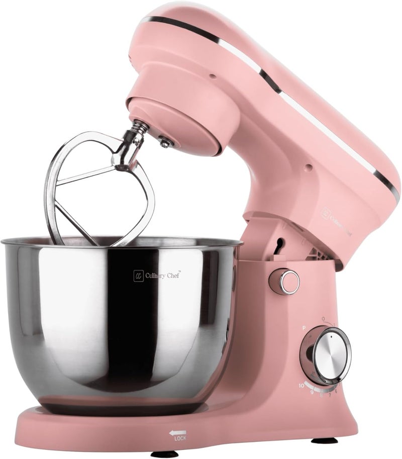 CULINARY CHEF 4.5L Retro Stand Mixer (Pink), 4.75 Quart - Image 2