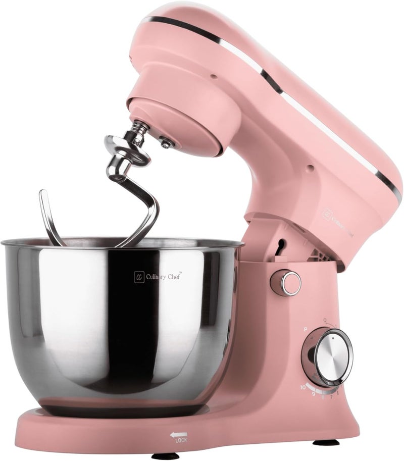 CULINARY CHEF 4.5L Retro Stand Mixer (Pink), 4.75 Quart - Image 4