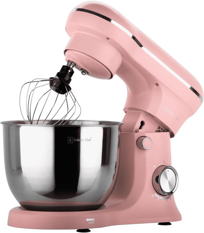 CULINARY CHEF 4.5L Retro Stand Mixer (Pink), 4.75 Quart - Image 3