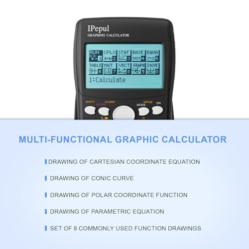 iPepul Graphing Calculator,IPepul Scientific Calculators 10 Modes /4 Graphing Functions,Desktop Math Calculator for College Students,School Supplies for Middle High School Teachers Office（Black） - Image 4