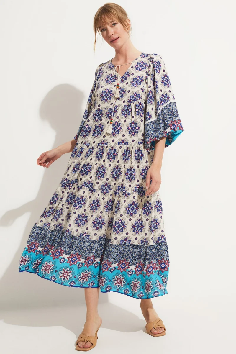 جون Printed Midi Dress