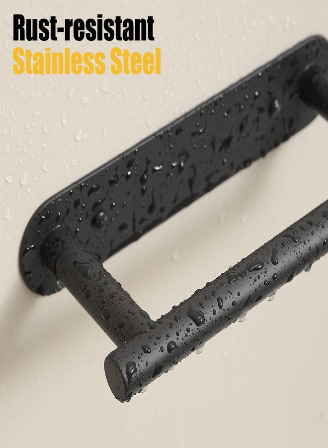 BESy حامل ورق تواليت BESy للحمام والمركبات الترفيهية، بمقبض مرن، قابل للتعديل والدوران، يُثبت ذاتيًا أو على الحائط بمسامير، مصنوع من الفولاذ المقاوم للصدأ باللون الأسود غير اللامع. - Image 5