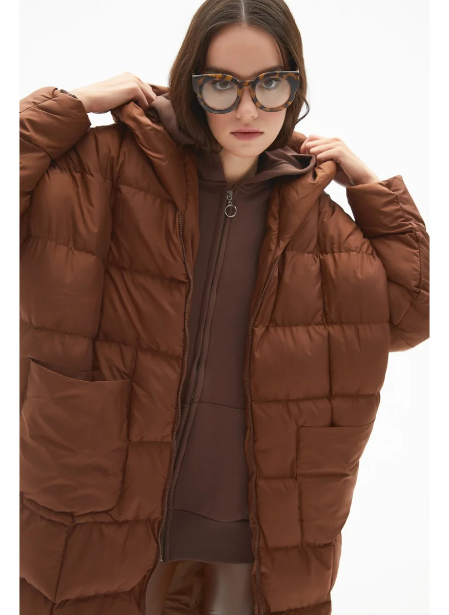 JUNE Loose Fit Hooded Inflatable Coat