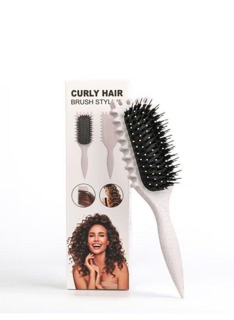 2024 Newest Bounce Curl Brush,Curl Brush for Curly Hair Wet,Bounce Curl Defining Brush,Curl Defining Brush,Hair Brush Styling Brush,Shaping and Defining Curls for Women Girls (Color : White)