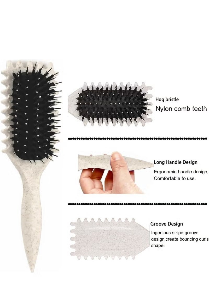 2024 Newest Bounce Curl Brush,Curl Brush for Curly Hair Wet,Bounce Curl Defining Brush,Curl Defining Brush,Hair Brush Styling Brush,Shaping and Defining Curls for Women Girls (Color : White)